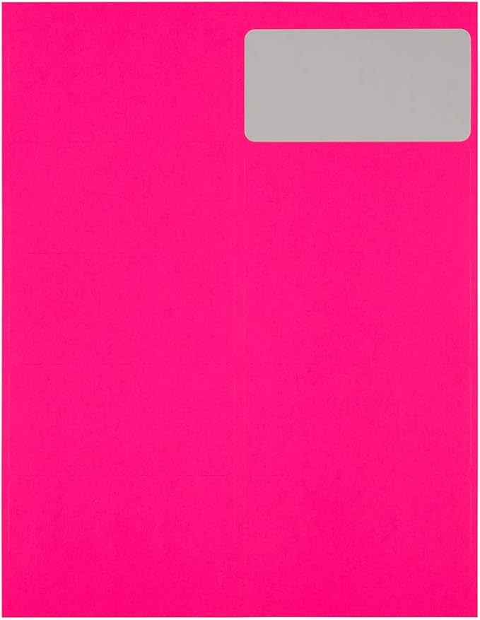 JAM PAPER Shipping Address Labels - Standard Mailing - 2 x 4 - Neon Fluorescent Pink - 120/Pack | Address Labels - TrueDesk