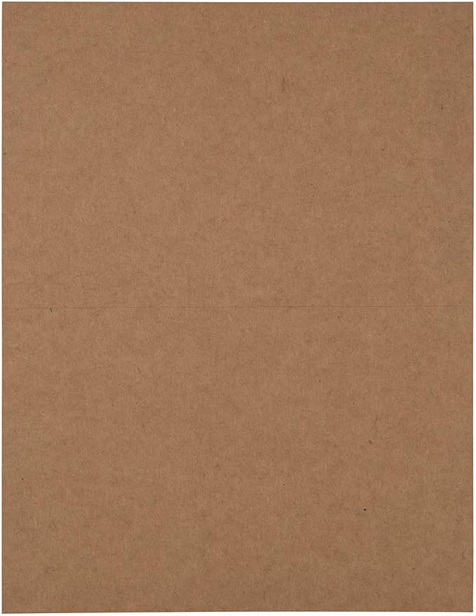JAM PAPER Shipping Labels - Half Page - 5 1/2 x 8 1/2 - Brown Kraft - 50/Pack | Address Labels - TrueDesk