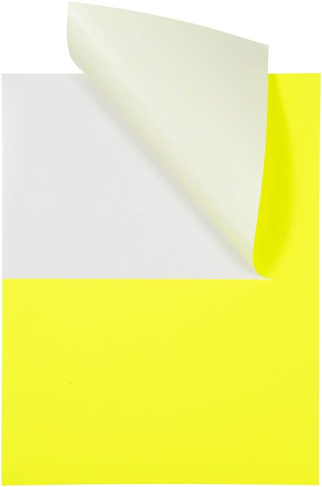 JAM PAPER Shipping Labels - Half Page - 5 1/2 x 8 1/2 - Neon Yellow - 50/Pack | Address Labels - TrueDesk