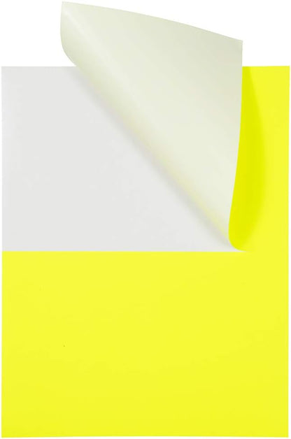 JAM PAPER Shipping Labels - Half Page - 5 1/2 x 8 1/2 - Neon Yellow - 50/Pack | Address Labels - TrueDesk