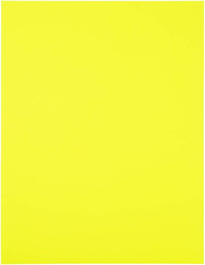 JAM PAPER Shipping Labels - Half Page - 5 1/2 x 8 1/2 - Neon Yellow - 50/Pack | Address Labels - TrueDesk