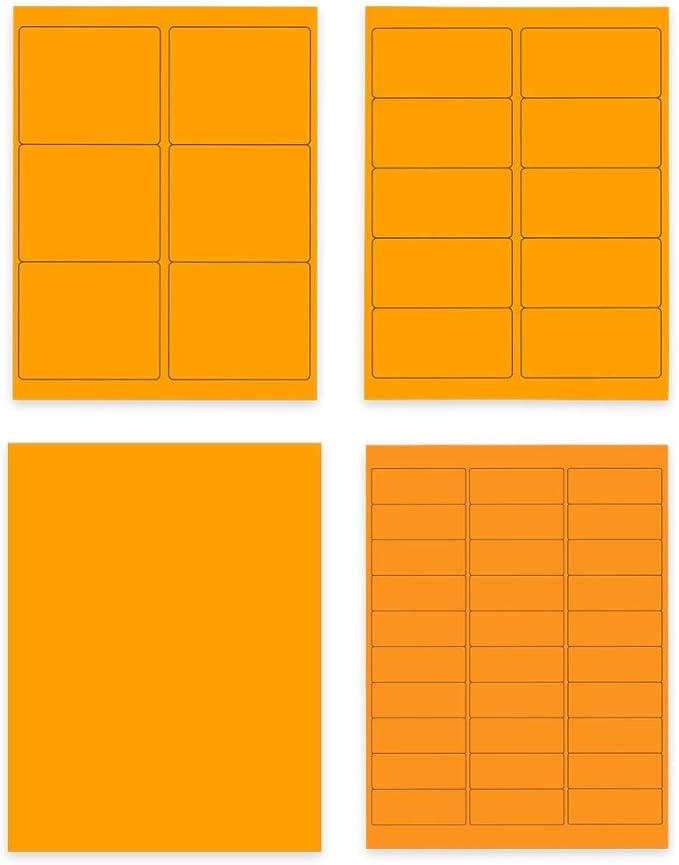 JAM PAPER Shipping & Mailing Address Labels - Multi Size Assortment - Neon Orange - 370/Pack | Address Labels - TrueDesk