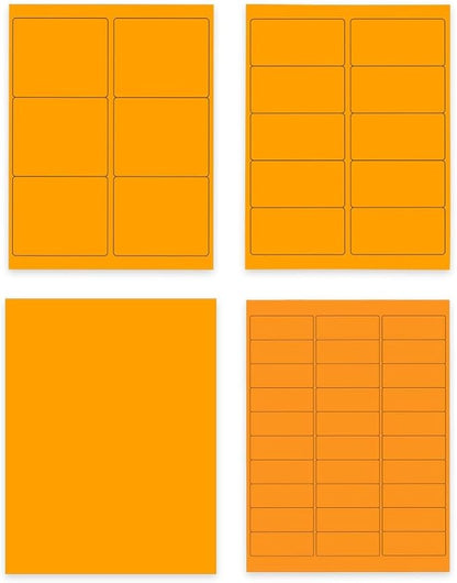 JAM PAPER Shipping & Mailing Address Labels - Multi Size Assortment - Neon Orange - 370/Pack | Address Labels - TrueDesk