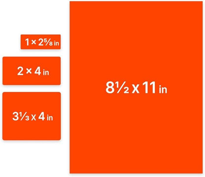 JAM PAPER Shipping & Mailing Address Labels - Multi Size Assortment - Neon Red - 370/Pack | Address Labels - TrueDesk