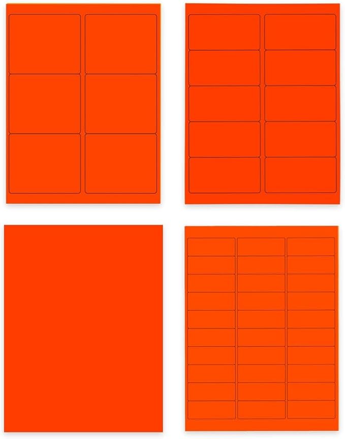 JAM PAPER Shipping & Mailing Address Labels - Multi Size Assortment - Neon Red - 370/Pack | Address Labels - TrueDesk