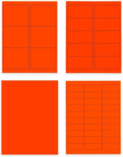 JAM PAPER Shipping & Mailing Address Labels - Multi Size Assortment - Neon Red - 370/Pack | Address Labels - TrueDesk