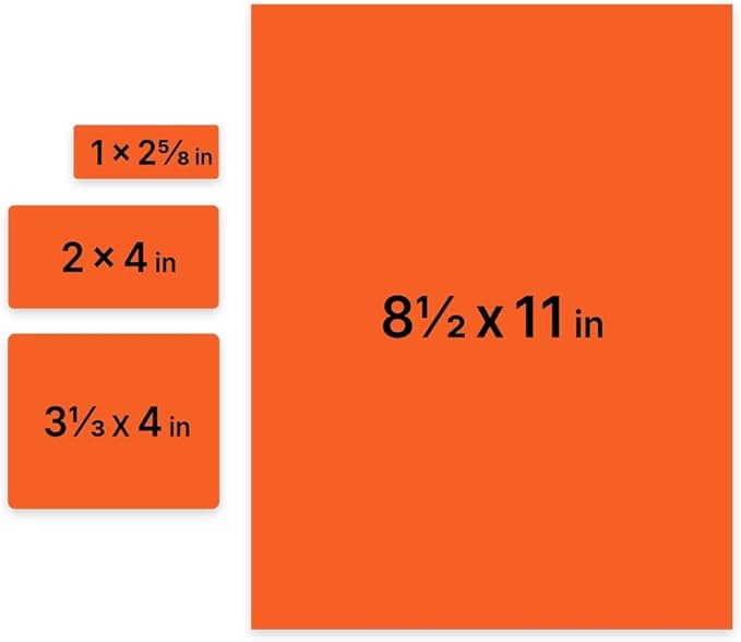 JAM PAPER Shipping & Mailing Address Labels - Multi Size Assortment - Orange - 370/Pack | Address Labels - TrueDesk