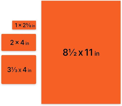 JAM PAPER Shipping & Mailing Address Labels - Multi Size Assortment - Orange - 370/Pack | Address Labels - TrueDesk