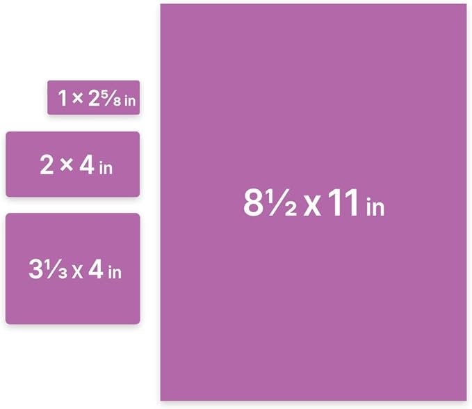 JAM PAPER Shipping & Mailing Address Labels - Multi Size Assortment - Purple - 370/Pack | Address Labels - TrueDesk