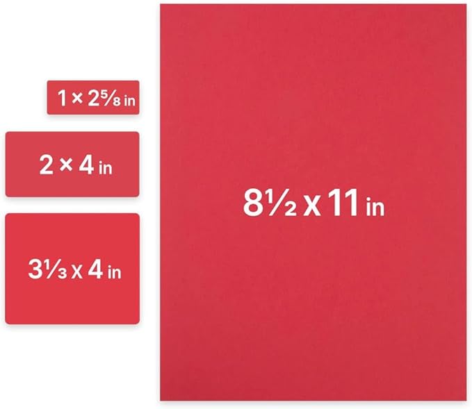 JAM PAPER Shipping & Mailing Address Labels - Multi Size Assortment - Red - 370/Pack | Address Labels - TrueDesk