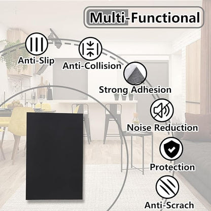 Jayen 132 Pcs Non Slip Self - Adhesive Silicone Cuttable Furniture Pads, Anti - Sliding Anti - Scratch Rubber Floor Protectors for Any Furniture and Appliances - Black (Matte) | Furniture Pads - TrueDesk