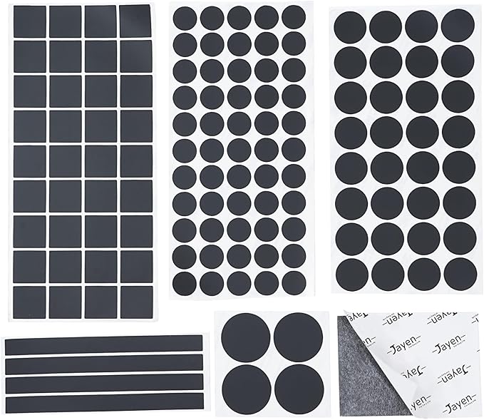 Jayen 132 Pcs Non Slip Self - Adhesive Silicone Cuttable Furniture Pads, Anti - Sliding Anti - Scratch Rubber Floor Protectors for Any Furniture and Appliances - Black (Matte) | Furniture Pads - TrueDesk