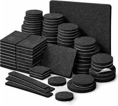 Jayen 133 Pcs Felt Self - Adhesive Cuttable Furniture Pads, Anti - Scratch Floor Protectors for Any Furniture and Appliances - Black | Furniture Pads - TrueDesk