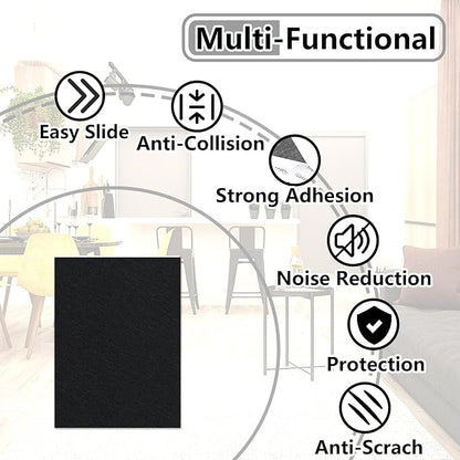 Jayen 133 Pcs Felt Self - Adhesive Cuttable Furniture Pads, Anti - Scratch Floor Protectors for Any Furniture and Appliances - Black | Furniture Pads - TrueDesk