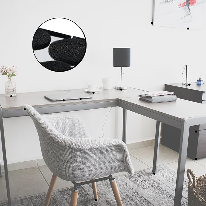 Jayen 133 Pcs Felt Self - Adhesive Cuttable Furniture Pads, Anti - Scratch Floor Protectors for Any Furniture and Appliances - Black | Furniture Pads - TrueDesk