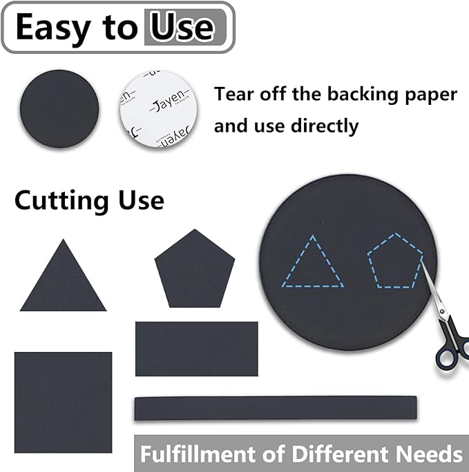 Jayen 160 Pcs Non Slip Self - Adhesive Silicone Cuttable Furniture Pads, Anti - Sliding Anti - Scratch Rubber Floor Protectors for Any Furniture and Appliances - Black (Matte) | Furniture Pads - TrueDesk