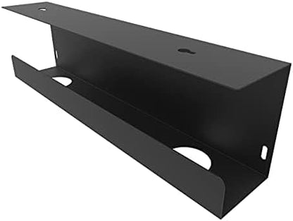 Jingchengmei Under Desk 17 inch Wide Cable Management Tray, Power Strip Holder, Metal Cord Organizer, Wire Management for Office and Home, Black (UDCMT17In, Black) | Cable Raceways - TrueDesk