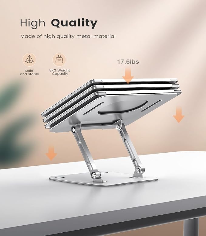 JOIOT Laptop Stand, Adjustable Laptop Stand for Desk, Aluminum Computer Stand Portable Laptop Riser, Foldable Laptop Holder for Mac HP ASUS Acer Surface ThinkPad Dell | Stands - TrueDesk