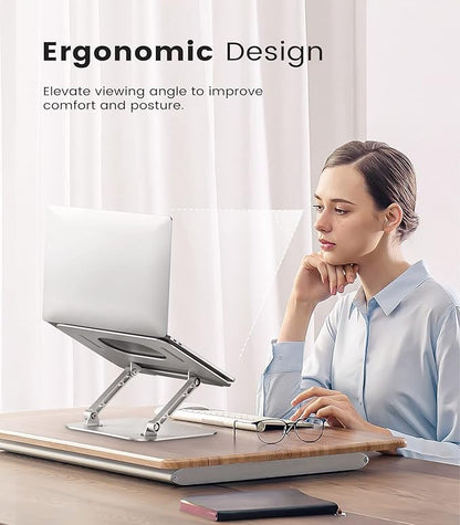 JOIOT Laptop Stand, Adjustable Laptop Stand for Desk, Aluminum Computer Stand Portable Laptop Riser, Foldable Laptop Holder for Mac HP ASUS Acer Surface ThinkPad Dell | Stands - TrueDesk