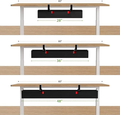 KEEGH Large 36" Under Desk Cable Management Tray - Under Desk Cord Organizer - Clamp/Screw Mount - Support Upto 70lbs - Fabric Wire Management - Gaming/PC Cable Raceways - Cord Hiders for Office/Home | Cable Raceways - TrueDesk