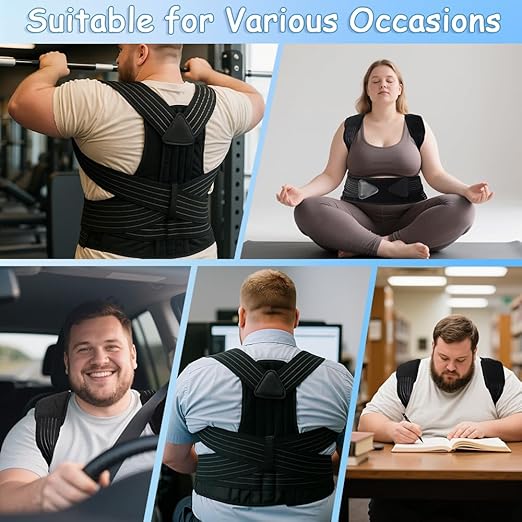 King Mills Posture Corrector for Women Plus Size, Adjustable Back Brace Plus Size Posture Corrector for Big & Tall, Shoulder Straightener with Cushioned Shoulder Pads for Lumbar, Spine, 3XL | Back Braces - TrueDesk