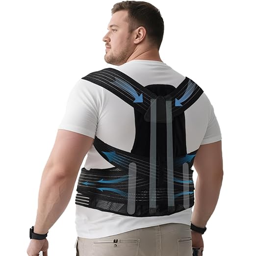 King Mills Posture Corrector for Women Plus Size, Adjustable Back Brace Plus Size Posture Corrector for Big & Tall, Shoulder Straightener with Cushioned Shoulder Pads for Lumbar, Spine, 5XL | Back Braces - TrueDesk
