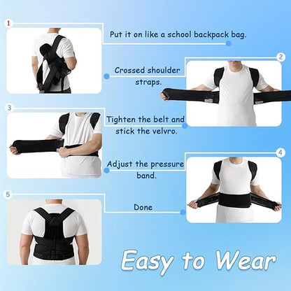 King Mills Posture Corrector for Women Plus Size, Adjustable Back Brace Plus Size Posture Corrector for Big & Tall, Shoulder Straightener with Cushioned Shoulder Pads for Lumbar, Spine, 3XL | Back Braces - TrueDesk