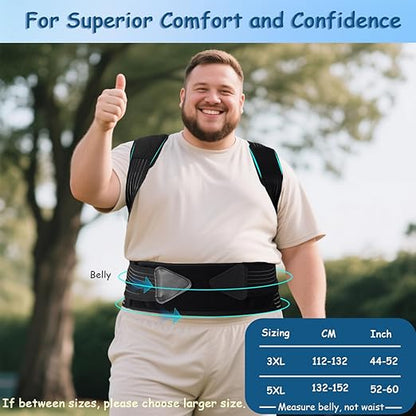 King Mills Posture Corrector for Women Plus Size, Adjustable Back Brace Plus Size Posture Corrector for Big & Tall, Shoulder Straightener with Cushioned Shoulder Pads for Lumbar, Spine, 3XL | Back Braces - TrueDesk