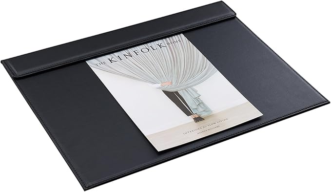 KINGFOM 18''x14'' Large Rectangle A3 Desk Writing & Drawing Desk Pad &Board Table Protector Mat with Paper Clip on Top Black | Desk Pads Blotters - TrueDesk