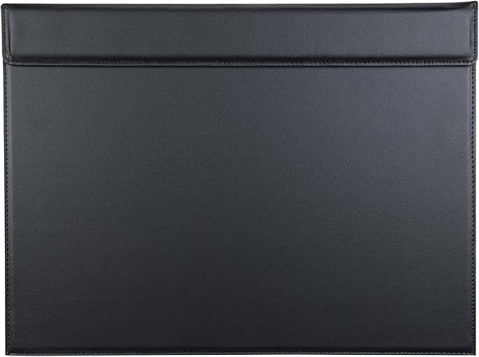KINGFOM 18''x14'' Large Rectangle A3 Desk Writing & Drawing Desk Pad &Board Table Protector Mat with Paper Clip on Top Black | Desk Pads Blotters - TrueDesk