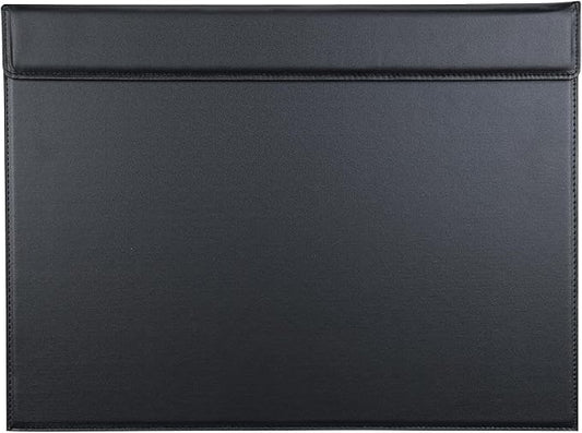 KINGFOM 18''x14'' Large Rectangle A3 Desk Writing & Drawing Desk Pad &Board Table Protector Mat with Paper Clip on Top Black | Desk Pads Blotters - TrueDesk