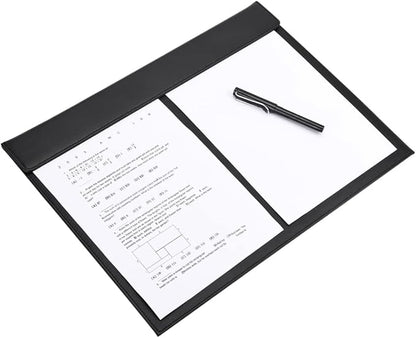 KINGFOM 18''x14'' Large Rectangle A3 Desk Writing & Drawing Desk Pad &Board Table Protector Mat with Paper Clip on Top Black | Desk Pads Blotters - TrueDesk