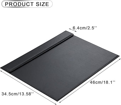 KINGFOM 18''x14'' Large Rectangle A3 Desk Writing & Drawing Desk Pad &Board Table Protector Mat with Paper Clip on Top Black | Desk Pads Blotters - TrueDesk