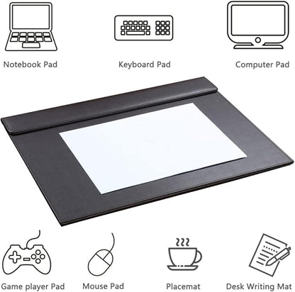 KINGFOM 18''x14'' Large Rectangle A3 Desk Writing & Drawing Desk Pad &Board Table Protector Mat with Paper Clip on Top Brown | Desk Pads Blotters - TrueDesk
