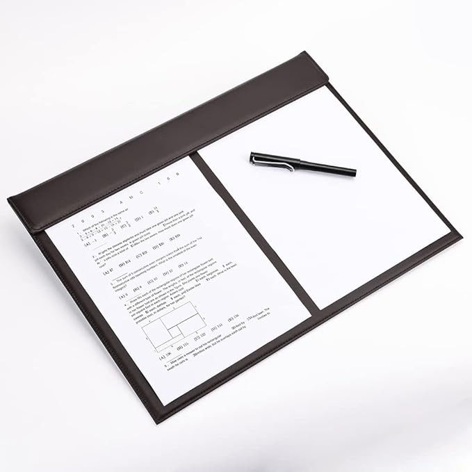 KINGFOM 18''x14'' Large Rectangle A3 Desk Writing & Drawing Desk Pad &Board Table Protector Mat with Paper Clip on Top Brown | Desk Pads Blotters - TrueDesk