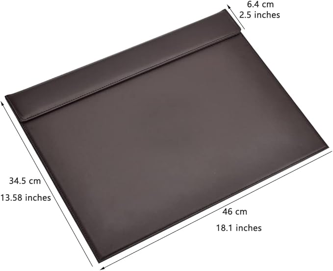 KINGFOM 18''x14'' Large Rectangle A3 Desk Writing & Drawing Desk Pad &Board Table Protector Mat with Paper Clip on Top Brown | Desk Pads Blotters - TrueDesk