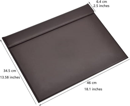 KINGFOM 18''x14'' Large Rectangle A3 Desk Writing & Drawing Desk Pad &Board Table Protector Mat with Paper Clip on Top Brown | Desk Pads Blotters - TrueDesk