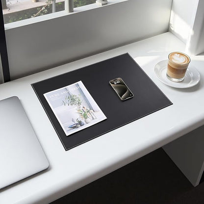 KINGFOM Desk Pad & Mat 24" x 18" Protector Large Mouse Pad PU Leather for Desktops and Laptops (Black) | Desk Pads Blotters - TrueDesk