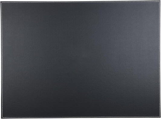 KINGFOM Desk Pad & Mat 24" x 18" Protector Large Mouse Pad PU Leather for Desktops and Laptops (Black) | Desk Pads Blotters - TrueDesk