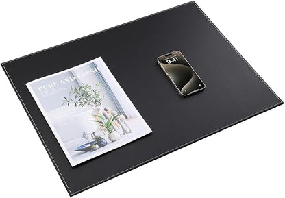 KINGFOM Desk Pad & Mat 24" x 18" Protector Large Mouse Pad PU Leather for Desktops and Laptops (Black) | Desk Pads Blotters - TrueDesk