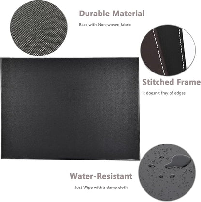 KINGFOM Desk Pad & Mat 24" x 18" Protector Large Mouse Pad PU Leather for Desktops and Laptops (Black) | Desk Pads Blotters - TrueDesk