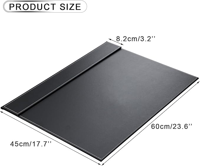 KINGFOM Ultra - Smooth PU Leather Desk Pad & Mat Office Desk Drawing & Writing Board A3/ A4 File Paper Clip Table Protector Mat on Top Large 24''x18'' (Black) | Desk Pads Blotters - TrueDesk