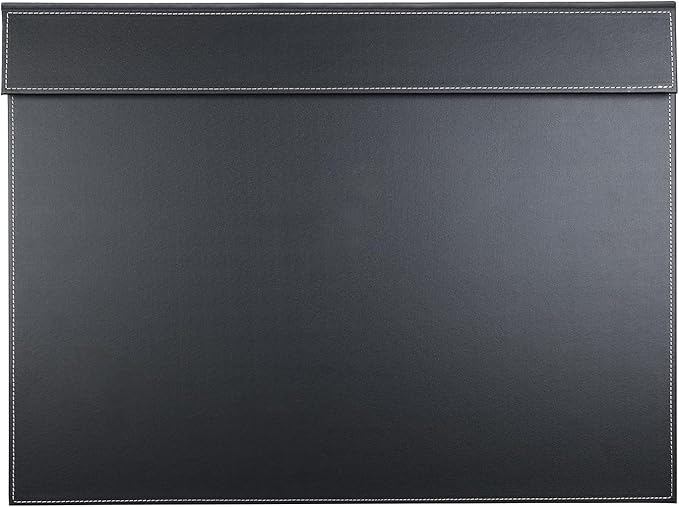 KINGFOM Ultra - Smooth PU Leather Desk Pad & Mat Office Desk Drawing & Writing Board A3/ A4 File Paper Clip Table Protector Mat on Top Large 24''x18'' (Black) | Desk Pads Blotters - TrueDesk