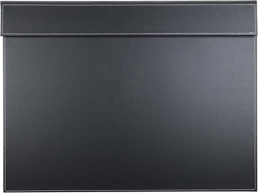 KINGFOM Ultra - Smooth PU Leather Desk Pad & Mat Office Desk Drawing & Writing Board A3/ A4 File Paper Clip Table Protector Mat on Top Large 24''x18'' (Black) | Desk Pads Blotters - TrueDesk