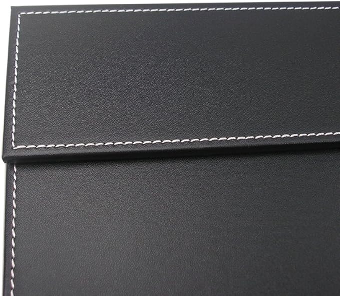 KINGFOM Ultra - Smooth PU Leather Desk Pad & Mat Office Desk Drawing & Writing Board A3/ A4 File Paper Clip Table Protector Mat on Top Large 24''x18'' (Black) | Desk Pads Blotters - TrueDesk