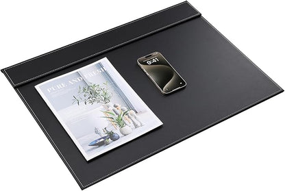 KINGFOM Ultra - Smooth PU Leather Desk Pad & Mat Office Desk Drawing & Writing Board A3/ A4 File Paper Clip Table Protector Mat on Top Large 24''x18'' (Black) | Desk Pads Blotters - TrueDesk
