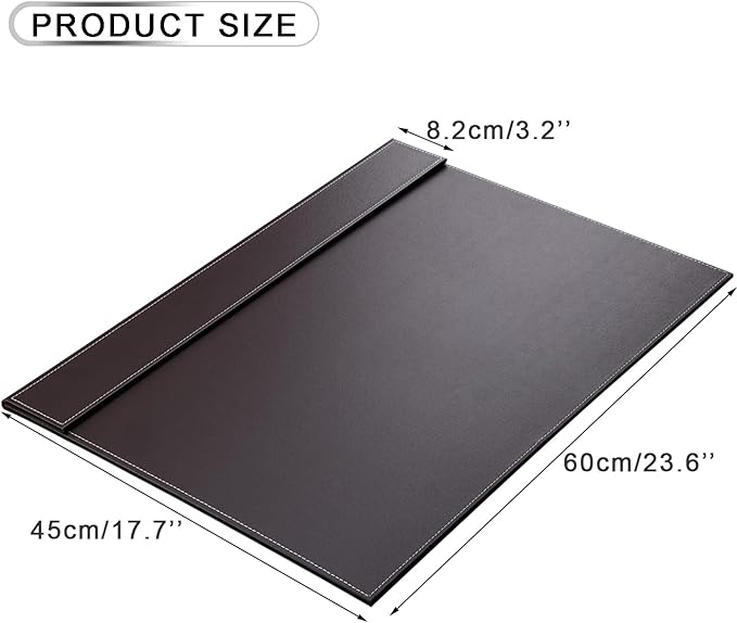KINGFOM Ultra - Smooth PU Leather Desk Pad & Mat Office Desk Drawing & Writing Board A3/ A4 File Paper Clip Table Protector Mat on Top Large 24''x18'' (Brown) | Desk Pads Blotters - TrueDesk