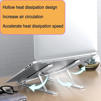 KLAQQED Portable Aluminum Laptop & Phone Stand, Adjustable, Foldable, Ergonomic, for MacBook, iPad, Tablets & Smartphones, Office Desk Accessories | Stands - TrueDesk