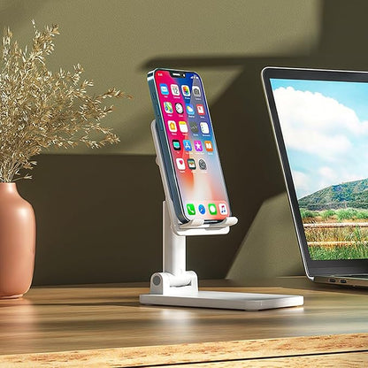 KLAQQED Portable Aluminum Laptop & Phone Stand, Adjustable, Foldable, Ergonomic, for MacBook, iPad, Tablets & Smartphones, Office Desk Accessories | Stands - TrueDesk