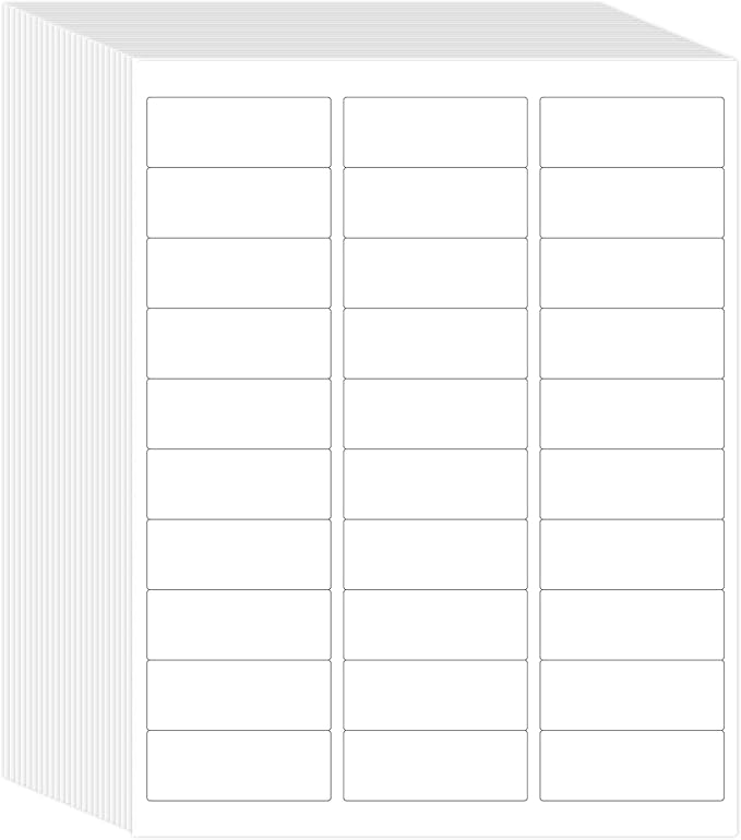 L LIKED Printable Address Labels, 1" x 2 - 5/8", 1,500 Labels, 30 per Sheet, Mailing Labels for Envelopes (50 Sheets) | Laser Inkjet Printer Labels - TrueDesk